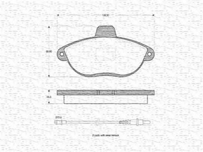MAGNETI MARELLI 363702160350 -  Комплект тормозных колодок, дисковый тормоз